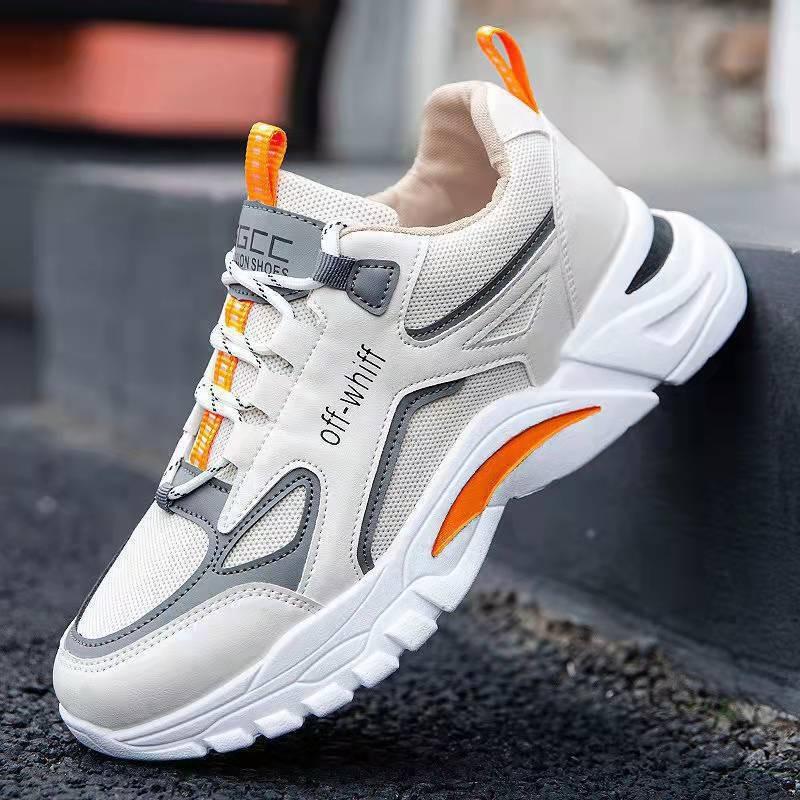 Men's shoes spring new men's sports shoes low-top contrasting shoes breathable running shoes