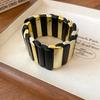 European and American Irregular Geometric Printing Diamond-encrusted Resin Bracelet Light Luxury High-end Bracelet Exaggerated Temperament Jewelry