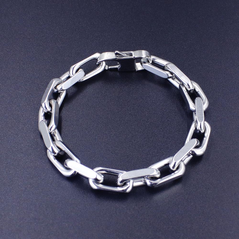 5-teiliges Set aus kubanischem Figaro-Armband aus Edelstahl – lichtechtes, modisches Freizeitaccessoire aus Titanstahl