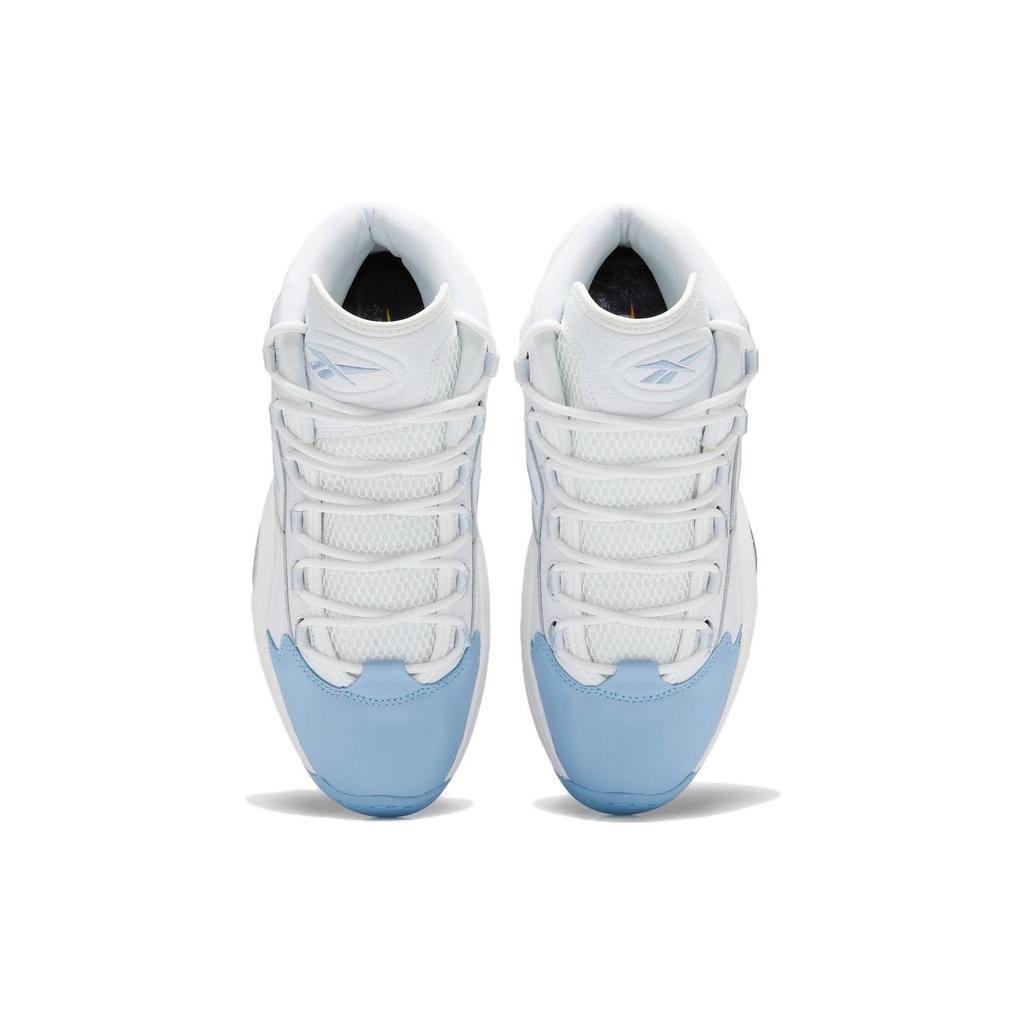 Reebok Mens Question Mid On To the Next Unisex Sneakers White Cloud-White Fluid-Blue GW8854