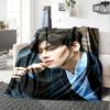 1Pc Cha Eunwoo Blanket Soft Comfortable Polyester Blanket All Seasons Use Suitable Bedroom Office Outdoor Ideal Christmas Gift Choice Print Home Blank