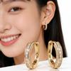 Popular U-shaped Geometric Zircon Ear Buckle, European and American Super Flash Full Diamond Earrings Ear Buckle Women