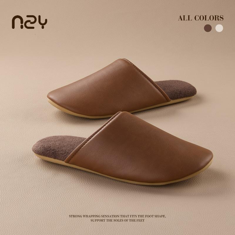 

Бесшумные нескользящие домашние мягкие хлопковые тапочки водонепроницаемые и грязеотталкивающие с закрытым носком парные хлопковые тапочки бархатные теплые швабры для пола 44-45 коричневый