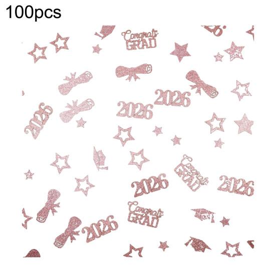 Yousheng 100 Pcs Graduation Confetti Glitter Grad Caps Bows Stars Confetti Class of 2026 Party Table Centerpiece for Graduation Party