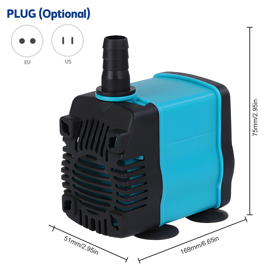 Aquarium Submersible Water Pump 1300L/H Ultra Quiet 25W Water Fountain Pump with 7.55ft High Lift