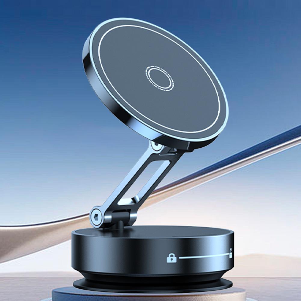 Vacuum Magnetic Suction Cup Folding Swivel Stand 360° Rotatable Folding Navigation Stand Bracket for iPhone 16/15/14/13/12