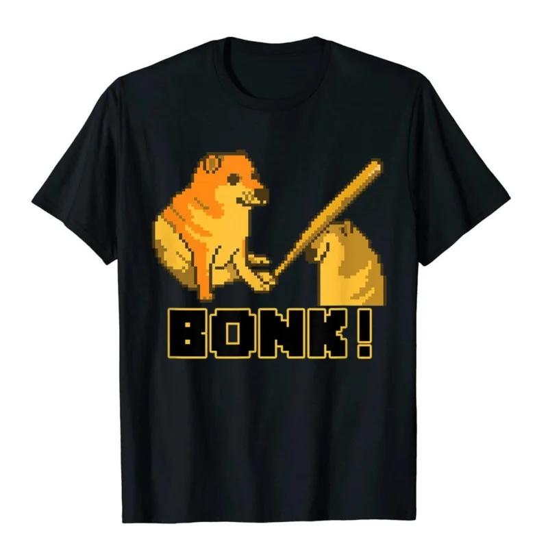

Pixel Art Cheems Bonk Meme T-Shirt Top T-Shirts Printed On Special Cotton Tops Tees Harajuku Chinese Style For Men 4XL