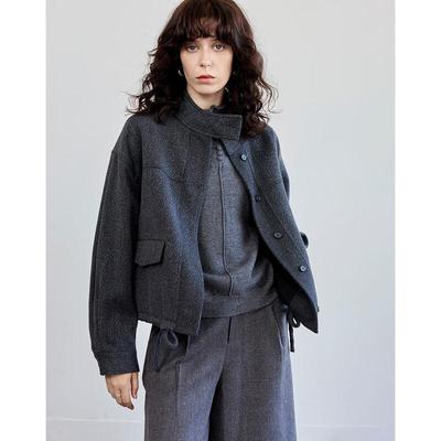 Women's Stand Collar Oversized Winter Coat with Pockets