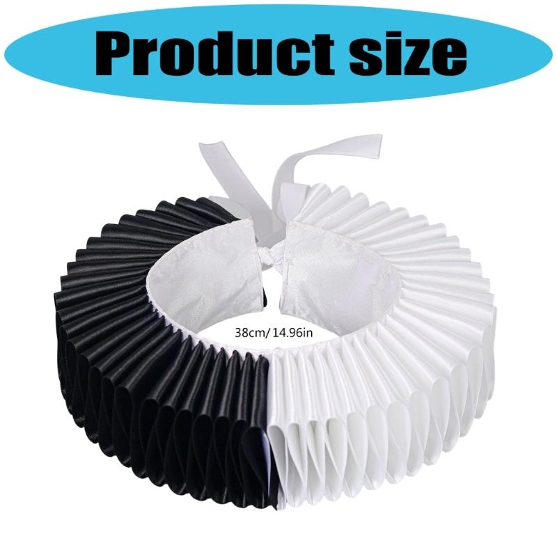 Victorian Detachable Collar Neck Ruff Collar For Formal Event And Daily Outfit Halloween Clown Outfit Enhancement Props