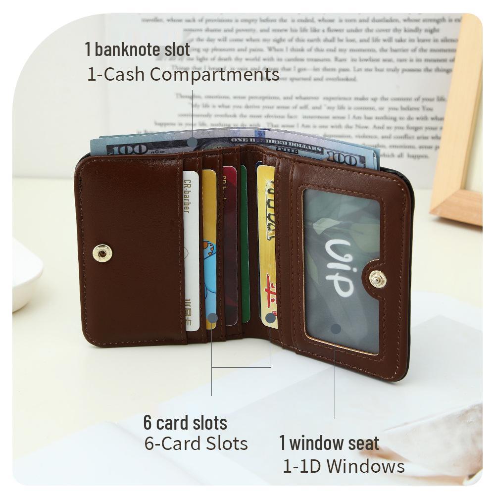 New Women's Lightweight Calfskin Wallet - Patchwork Color Block Design, Multi-Card Slots, Portable & Versatile.
