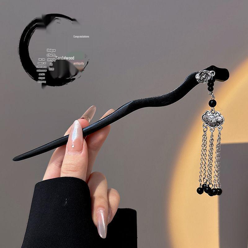 Ancient Chinese-Style Hanfu Hair Accessories: Elegant Updo Hairpins with Tassels for Women