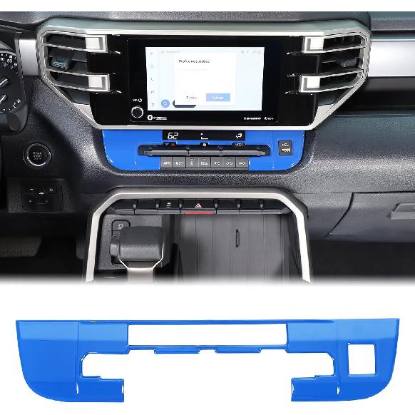 Car Air Conditioning Climate Control Trim Cover Fit Toyot@a Tundra/Sequoia 2022-2024 Truck Center Control AC Climate Control Button Adjust Panel синий