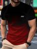 Simple Printed Men's Fashion Loose-fit T-shirt, Summer Outdoor Breathable Men's Top