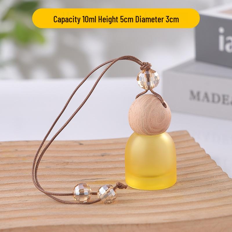 Frosted Glass Car Diffuser Bottle with Lanyard for Essential Oils - Refillable and Ideal for Home or Wardrobe Decor.