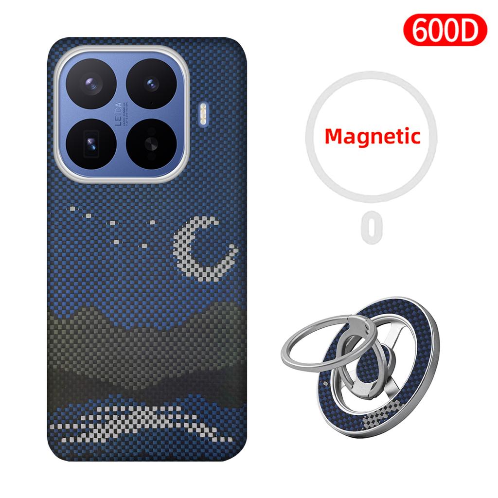 Per Xiaomi 17 T Pro/Xiaomi 17 T Custodia Tessuto Fibra Aramidica Kevlar Carbonio 600D 1500D Cover Rigida Sottile Magnetica Nera Sottile Leggera Rossa