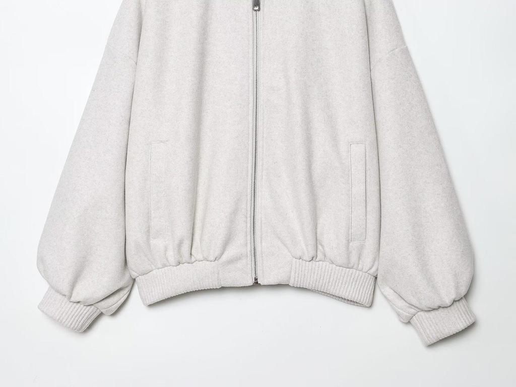 European American Women's Fashion Casual Stand Collar Loose Bomber Jacket Coat