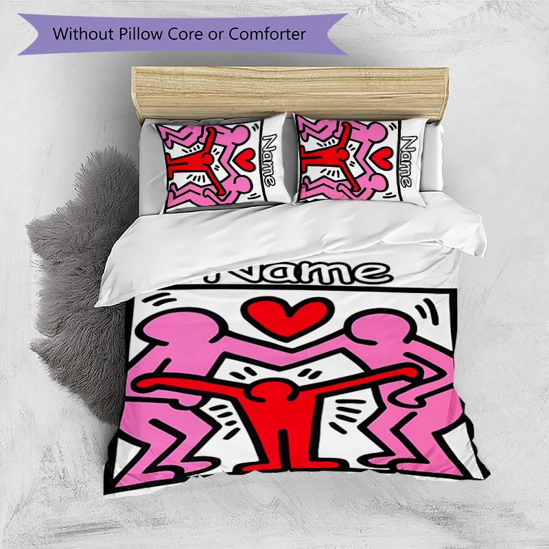 3pcs Custom Name Untitled Dance Bedding Set Duvet Cover Closure Includes 1 Duvet Cover & 2 Pillowcases for All Seasons Bedroom Decor