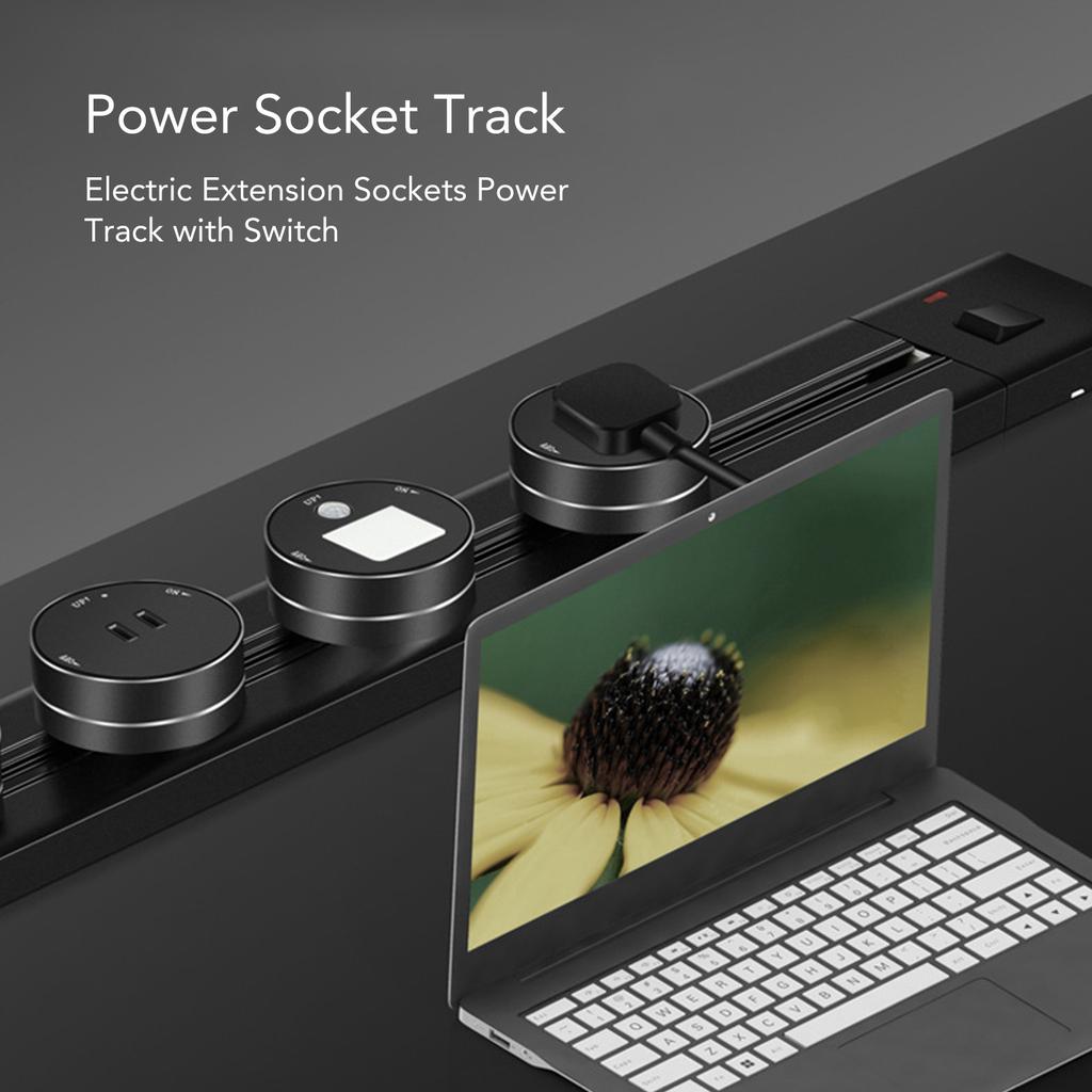 Power Socket Track 40cm Surface Mount Cordless Aluminum Alloy Sockets Extension Sliding Rail 250V 25A