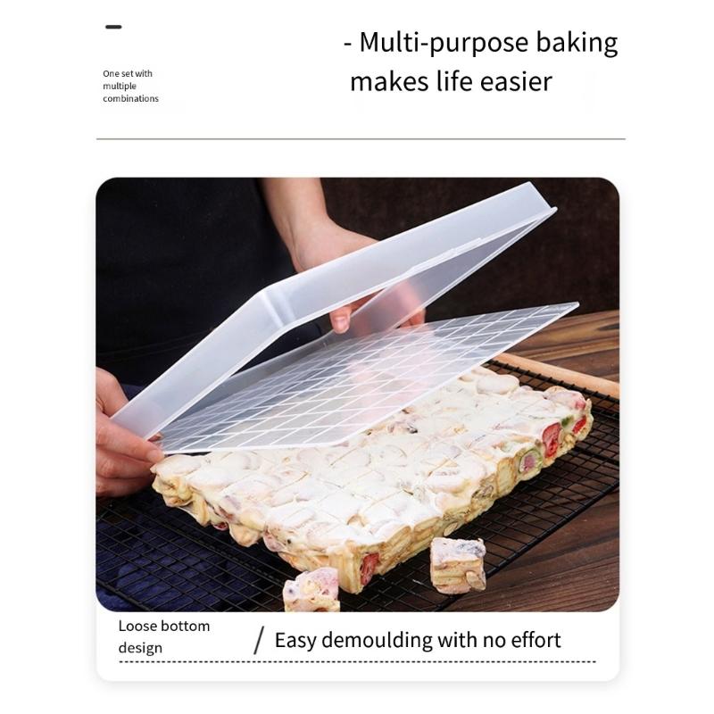 Plastic Nougat Mold Snowflake Crisps Mold Sugar Cutting Tool Snow Cake Making Tray Nougat Baking Plate Pastry Tool
