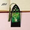 Acrylic Bookmark Stained Glass Art Bookmark, Halloween Dark Aesthetic Book Mark, Transparent Reading Gift Accessory Page Marker with Tassel, Gifts for