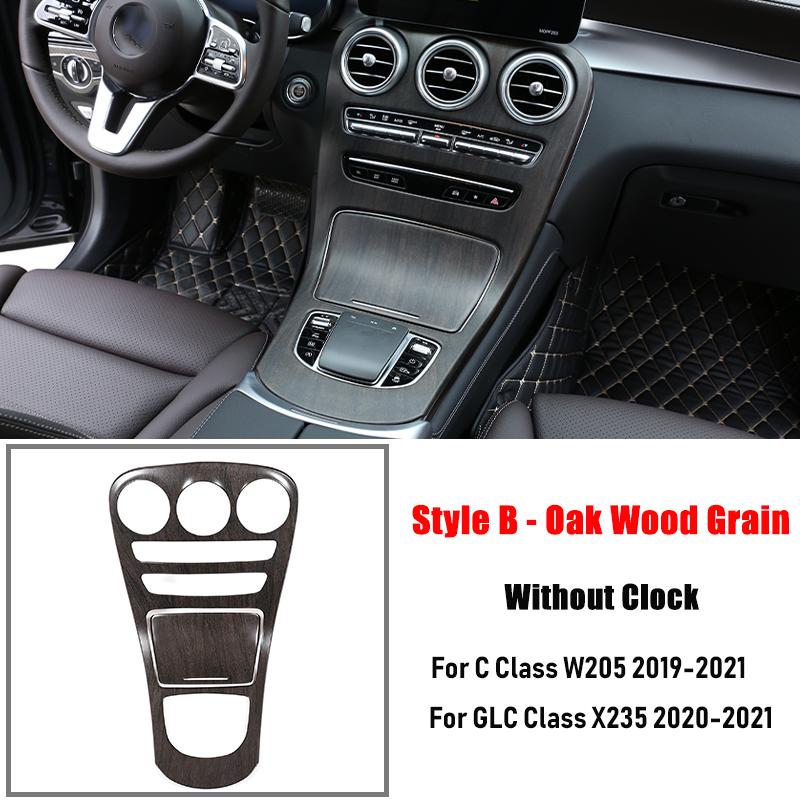 ABS Car Center Console Gear Shift Panel Cover Trim Sticker For Mercedes Benz C GLC Class W205 X235 2015-2021 Auto Accessories
