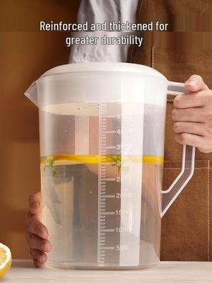 Large Capacity 5L Cold Water Pitcher, High Temperature Resistant, with Measuring Scale – Ideal for Milk Tea Shops and Tea Brewing.