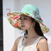 Double Side Wear Floral Collapsible Sunhat UV Protection Fisherman Hats Sun Protection Cap  Summer