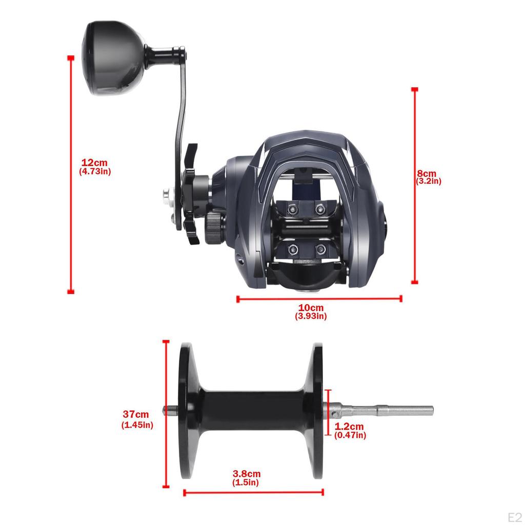 Reel, 6.4:1 Gear Ratio, 0-24 Spindle Adjustment, for Beginners, 3.9 X 4.7 Inches, 12-Level Drag,