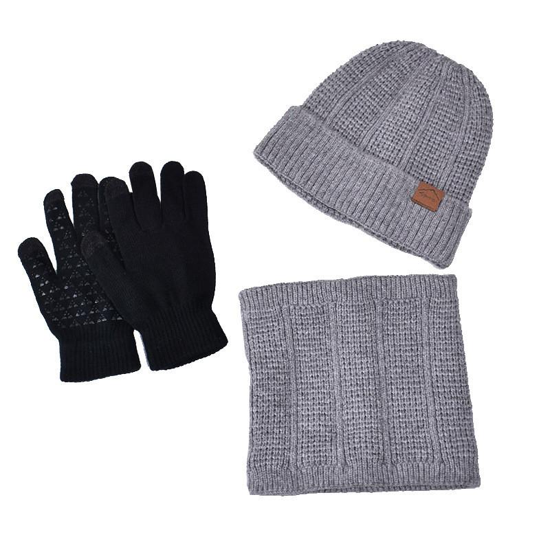 Winter Knit Hat Scarf Set For Men With Warmth Protection