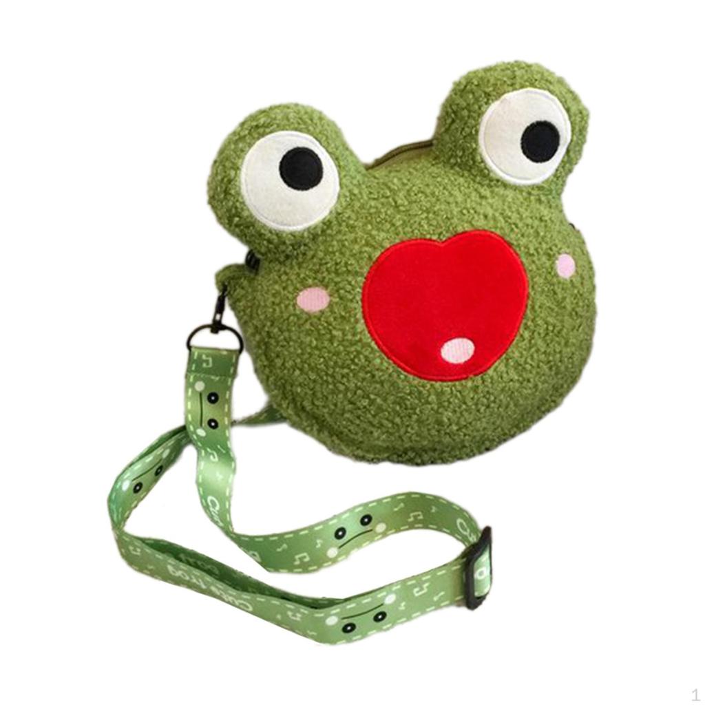 Frog Crossbody Bag Plush Shoulder Handbag Purse for Walking Girls Beach Travel