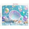2D Under Sea Pearl Shell Photo Backdrop Mermaid Party Decor Cloth