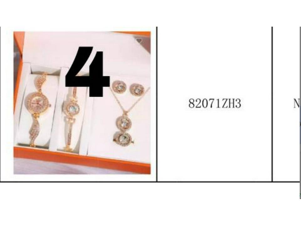 Damen Strass Stahlband Quarzuhren Set - 5-teilige Kollektion