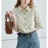 New Long-Sleeve Women's Shirt 2026 Spring and Autumn Striped Loose Casual Turn-Down Collar Top