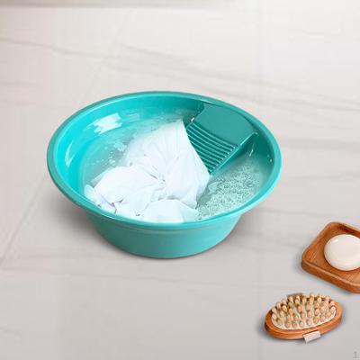 ,Washboard Basin, Washtub Washboard Basin with Washboard, Non Slip Household Laundry Wash Tub,
