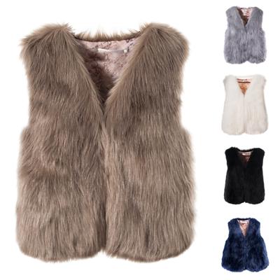 Womens Sleeveless Faux Waistcoat Solid Color Winter Loose Vest Coat