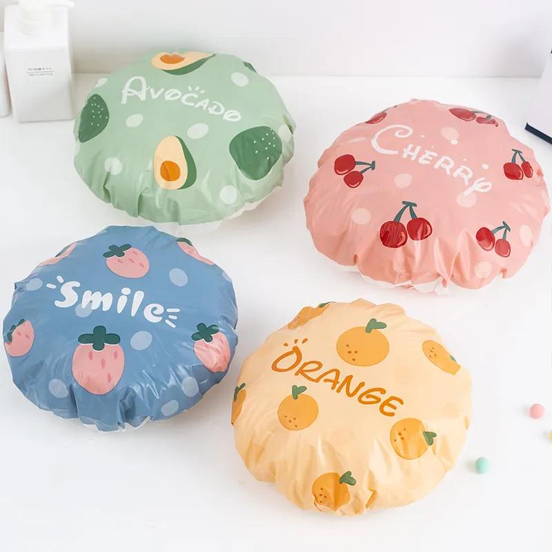 

Kitchen Smoke Proof Head Cover Cute Waterproof Adlut Fruit Bath Shower Female Cap
