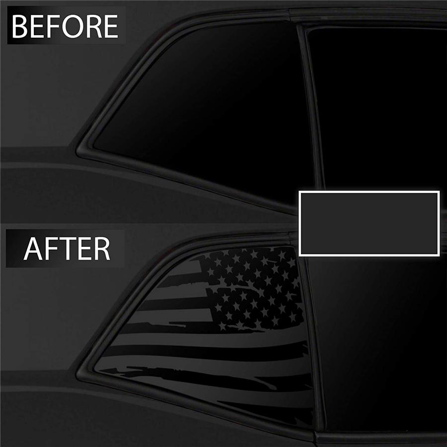 

For Dodge Challenger 2008-22 Distressed American Flag Window Vinyl Decal Sticker