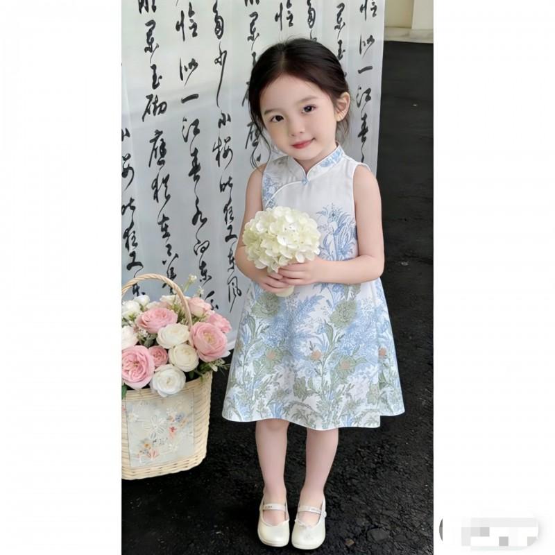 Girls Chinese Style Cheongsam Dress Kids Party Birthday Princess Gown