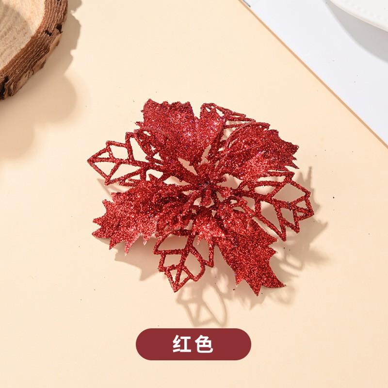 Plastic Christmas Flower Decorations Tree Ornamentation Festive Holiday Party Home Xmas Decoration Supplies