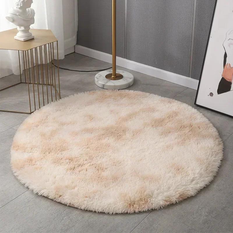 1PC Round Rug Small Fluffy Carpet for Bedroom Shaggy Circular Rug Cute Room Decoration for Bedroom Kids Room Nursery Room