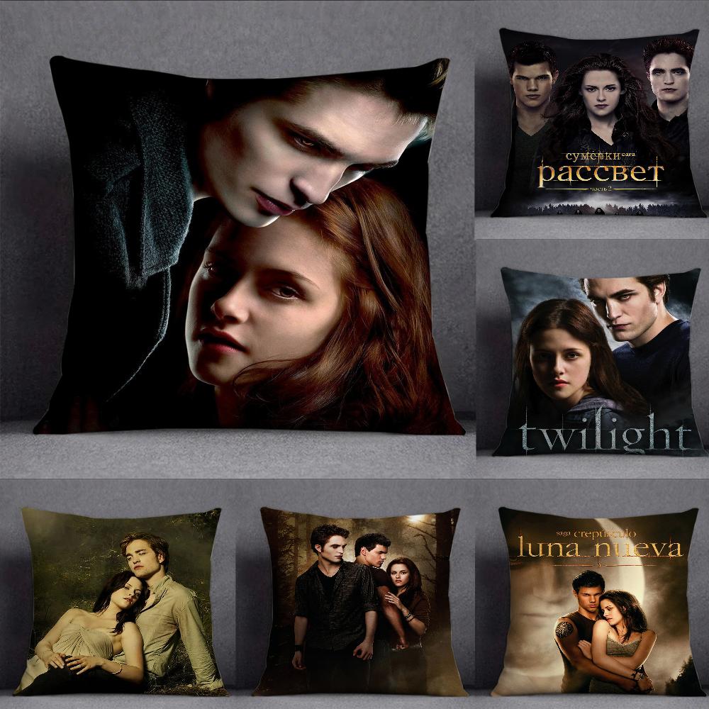 Classic Movie TV Film T-Twilight Pillow Case Square Double-Sided Printing Short Plush Sofa Cushion Cover Bedside Pillow