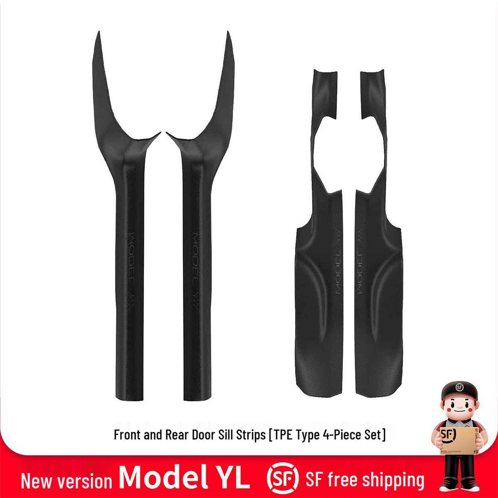 Tesla Model Y Door Sill Scuff Plates - Anti-Step TPE Welcome Pedals