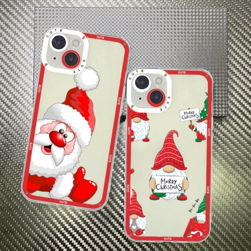 New Year Gifts Snow Elk Merry Christmas Phone Case for IPhone 13 12 11 14 Pro Max Mini 14 Plus 12MINI Creative Transparent Cover