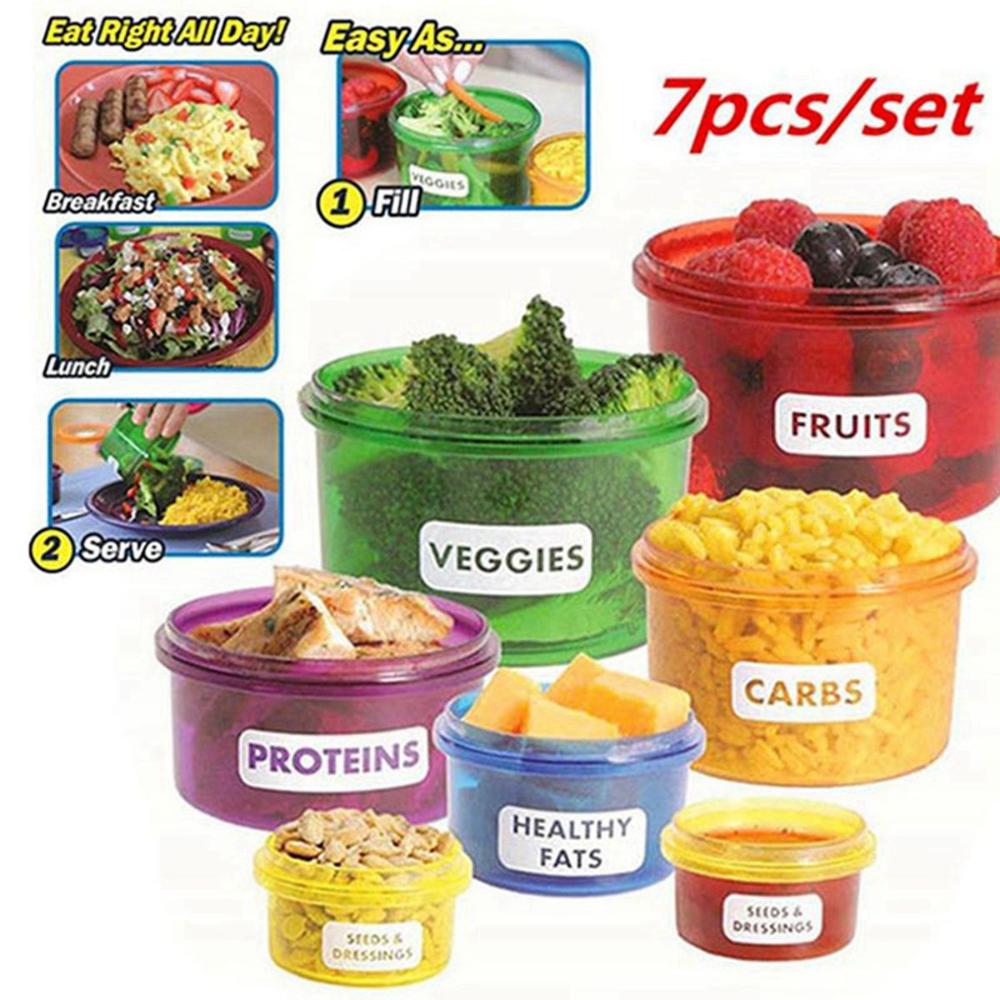 Control Keep Fit Storage Organizer Portion Control Meal Measure Dish Lose Weight Food Container