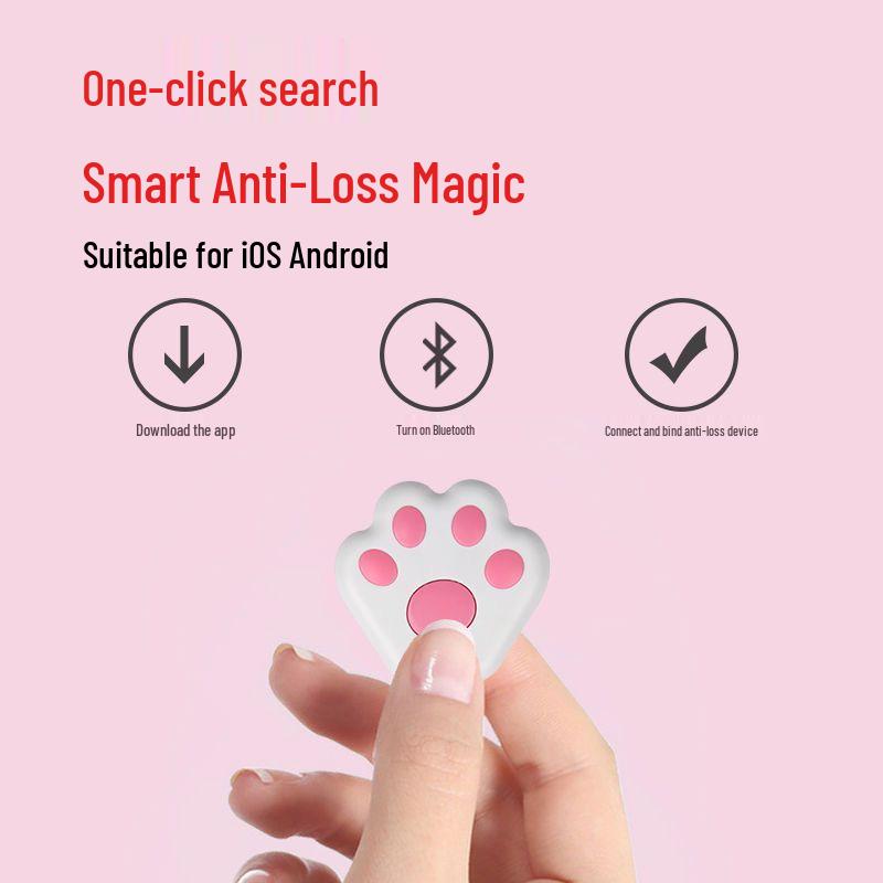 Smart Bluetooth Cat Paw Anti-lost Key and Wallet Finder with Two-way Positioning.