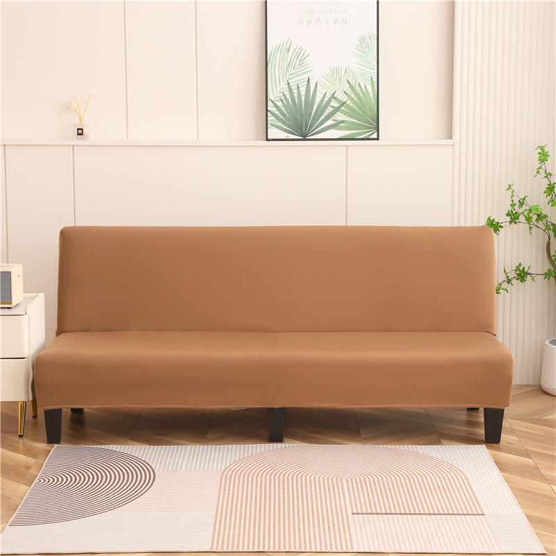 Solid Color Foldable Armless Sofa Bed Cover