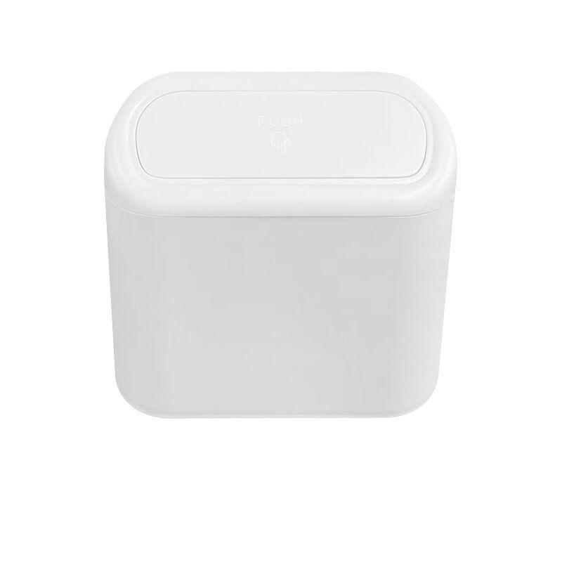 1L Portable Car Debris Box Hanging Mini Car Trash Can ABS Square Pressing Trash Bin Auto Interior Storage Bin Accessories