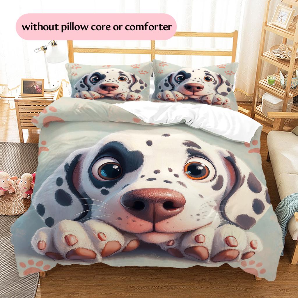 Dalmatian Pattern Bedding Home Decoration Birthday Gift (1 * duvet cover + 2 * pillowcase, without core)