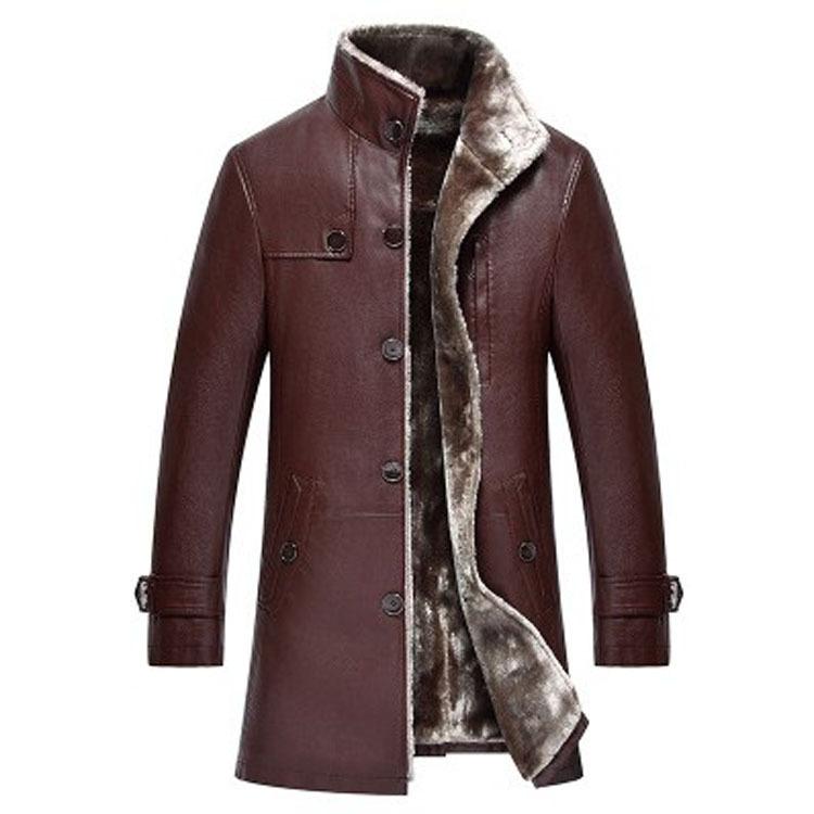 Lederjacke Herren Kleidung Wolle Liner Tops Winter Herren Schaffellmantel Plus Größe M-5XL