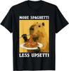 Mehr Spaghetti Weniger upsetti Capybara isst Pasta 100% Baumwolle T-Shirt Herren T-Shirts Oberteil